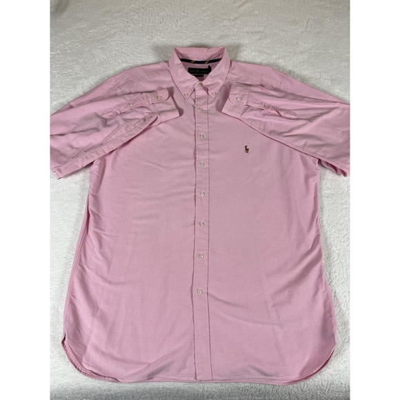 Polo Ralph Lauren Classic Fit Pink 100% Cotton Oxford Cloth Button Down Mens XLT - Picture 2 of 10